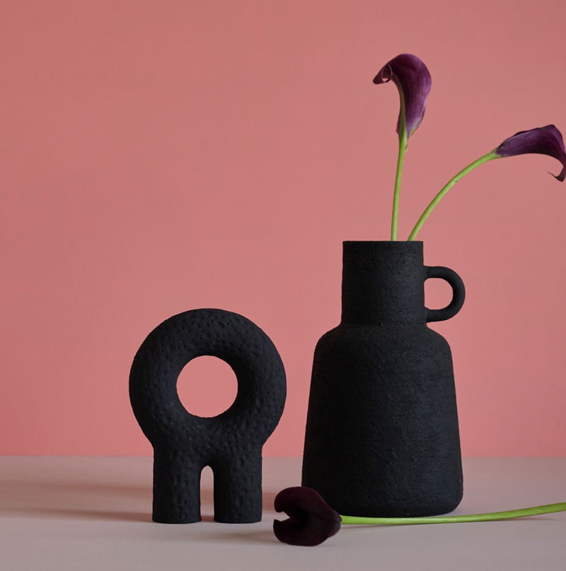 hallie ceramic vase black