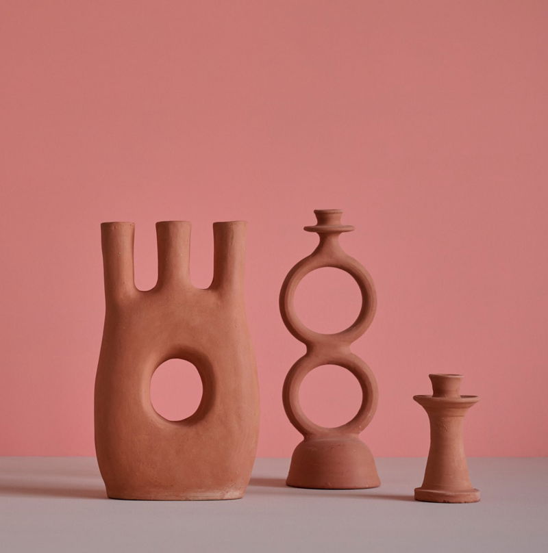 Ceramic Candleholder Terracotta