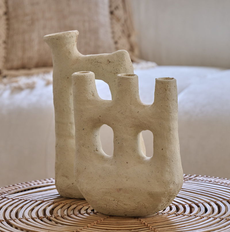 Ceramic Candleholder Beige