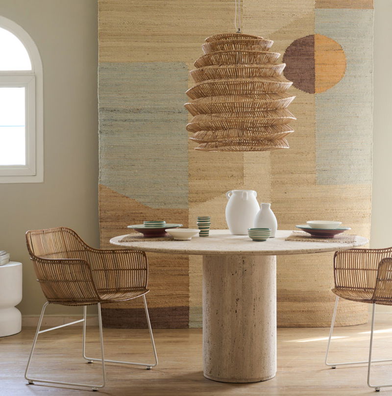 Carolina Travertine Round Dining Table