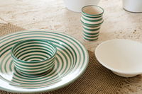 Ceramic Dinner Plate Striped Green