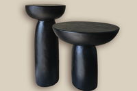 Camila Ceramic Black Side Table