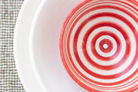 Ceramic Bowl Red Striped