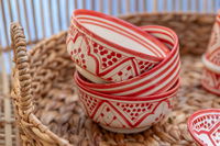 Ceramic Bowl Red Striped