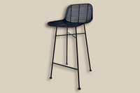 Maya Rattan Bar Stool Black