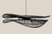 Gabriella Rattan Hanging Light Black Large