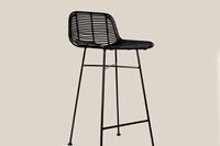 Maya Rattan Bar Stool Black