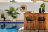 Maya Rattan Bar Stool Black