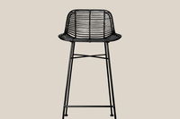 Maya Rattan Bar Stool Black