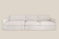 Angie Luxury Feather 3 Seater Cloud Sofa in White Cotton Linen