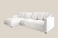 Sophie Luxury White L Shaped Sofa Left in Cotton Linen