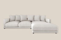 Sophie Luxury Beige L Shaped Sofa Right in Linen