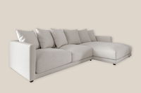 Sophie Luxury Beige L Shaped Sofa Right in Linen