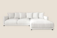 Sophie Luxury White L Shaped Sofa Right in Cotton Linen