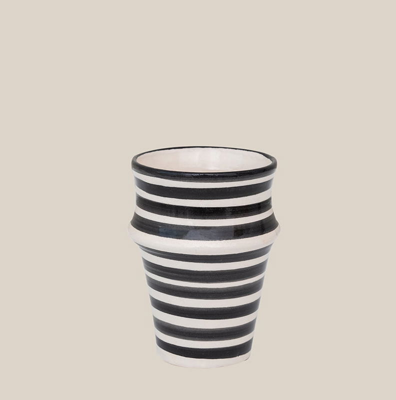 Ceramic Beldi Cup Black Striped