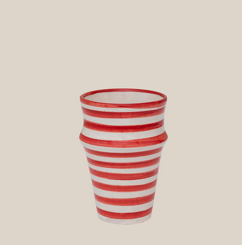 Ceramic Beldi Cup Red Striped