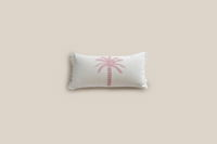 Off White Cushion with Blush Palm