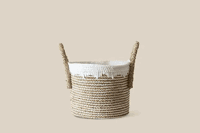 Basket Natural With Macrame M