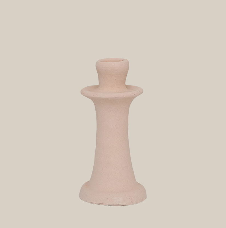 Ceramic Candleholder Beige Small