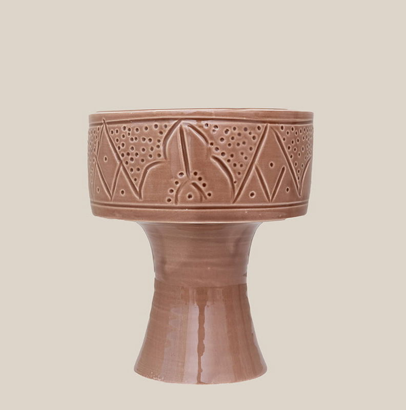Ceramic Candle Holder Dark Beige