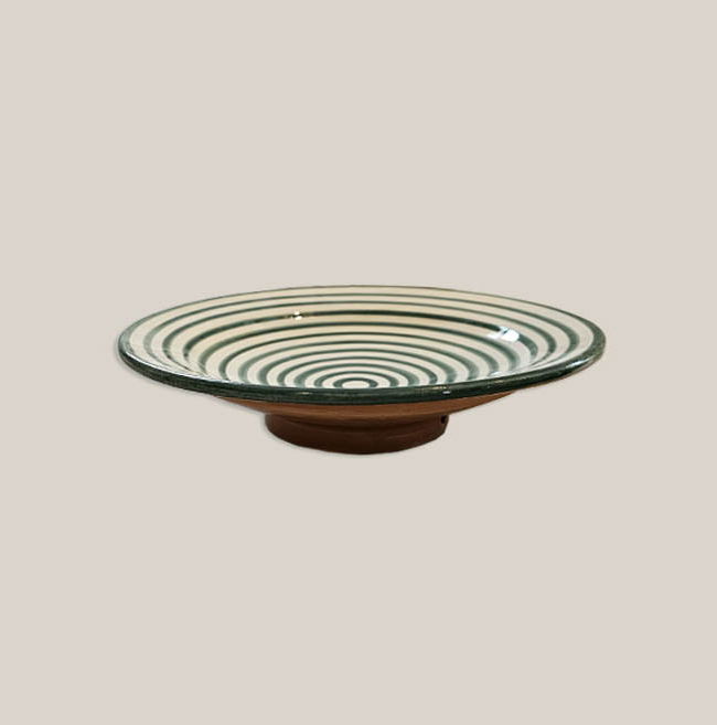 Ceramic Plate Striped Green