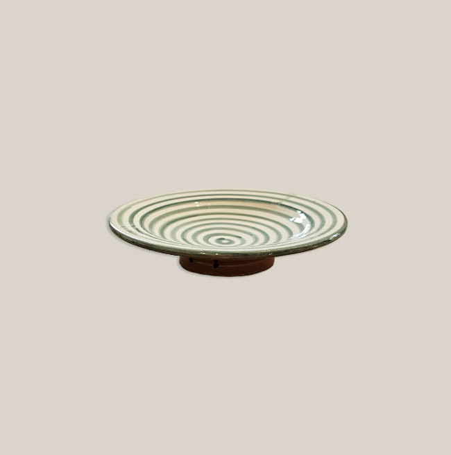 Ceramic Small Plate Striped Green