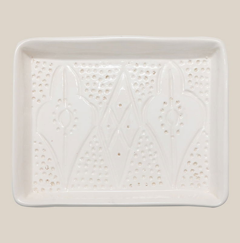 Ceramic Rectangular Tray White