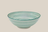 Ceramic Bowl Green Striped -150