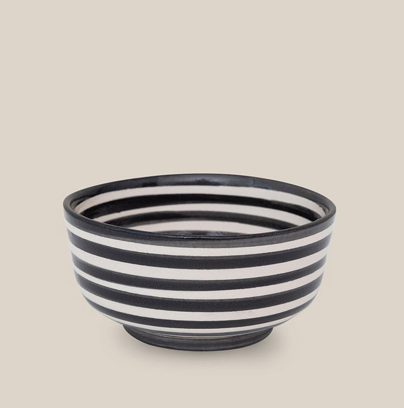 Ceramic Bowl Black Striped