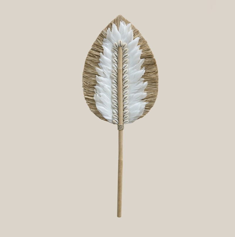 Raffia Leaf Decoration White