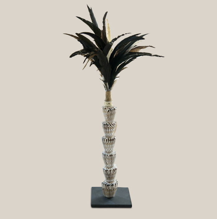 Black Feather Shell With Stand