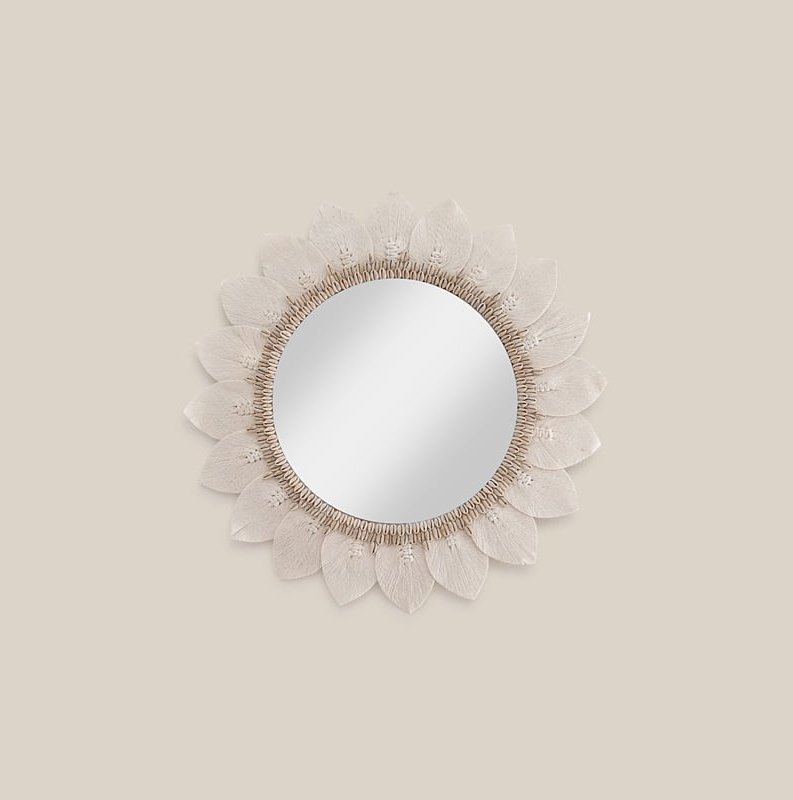 White Flower Mirror