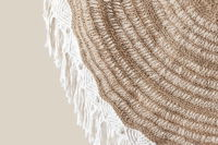 Round Rug Natural 150 Cm With Macrame